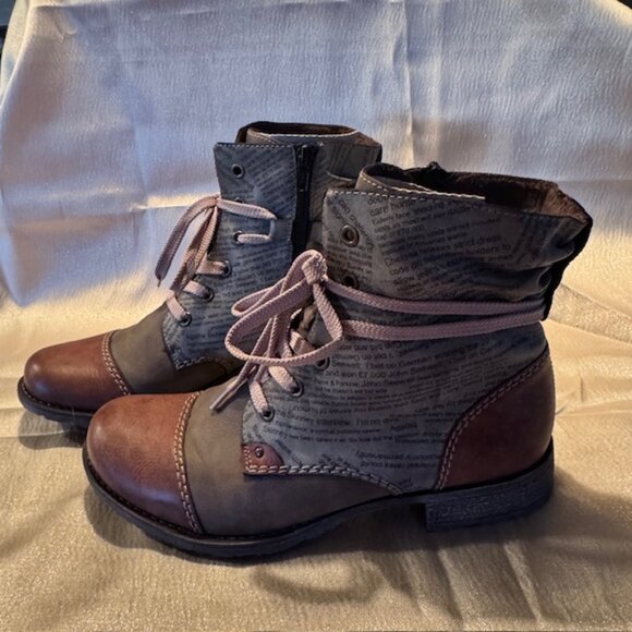 Rieker Payton 22 Grey/Brown Booties - US Size 8 - NEW - Picture 2 of 16